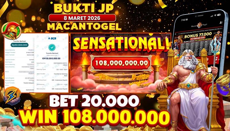 MACANTOGEL JACKPOT PERMAINAN SLOT PRAGMATIC PLAY FORTUNE OF OLYMPUS Rp.108.000.000,- LUNAS